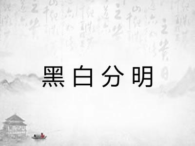 黑白分明
