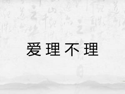 爱理不理